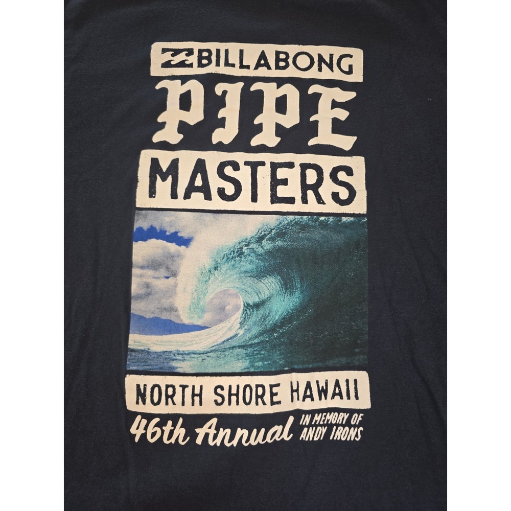 Billabong Pipe Masters 46th Annual North Shore Hawaii T-Shirt, Size L, Navy
